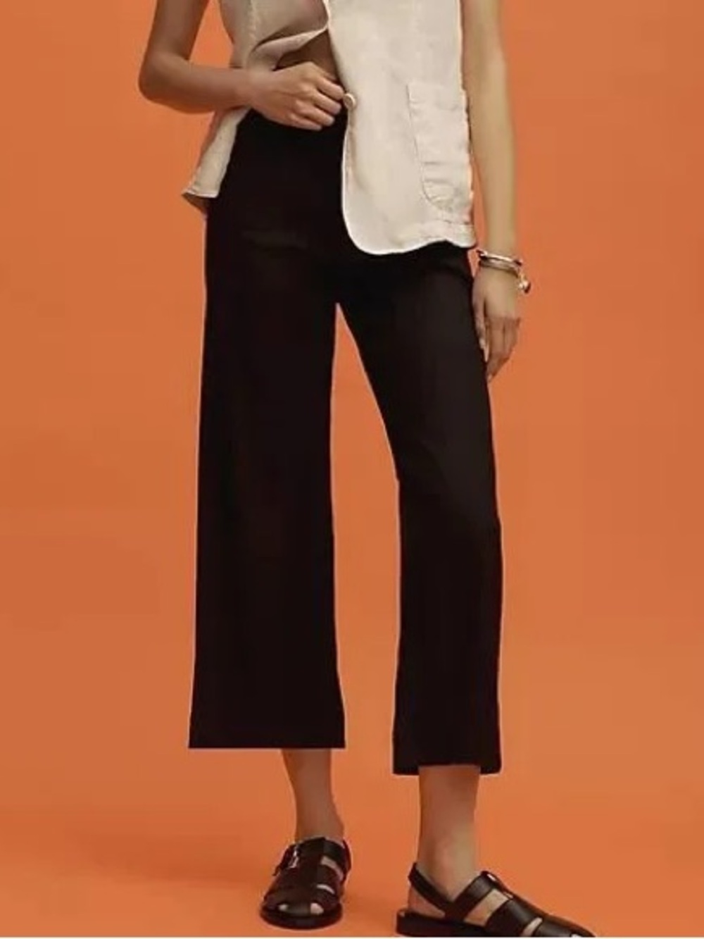Anthropologie Maeve Collette European Linen Stretch High-Rise Wide-Leg Pants